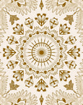 Golden Floral Mandala Medallion Rug