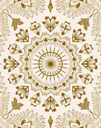 Golden Floral Mandala Medallion Rug