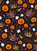 Spooky Orange Halloween Pumpkin Ghosts Rug