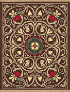 Art Nouveau Red Floral Medallion Rug