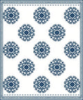Deep Blue Floral Medallion Border Rug