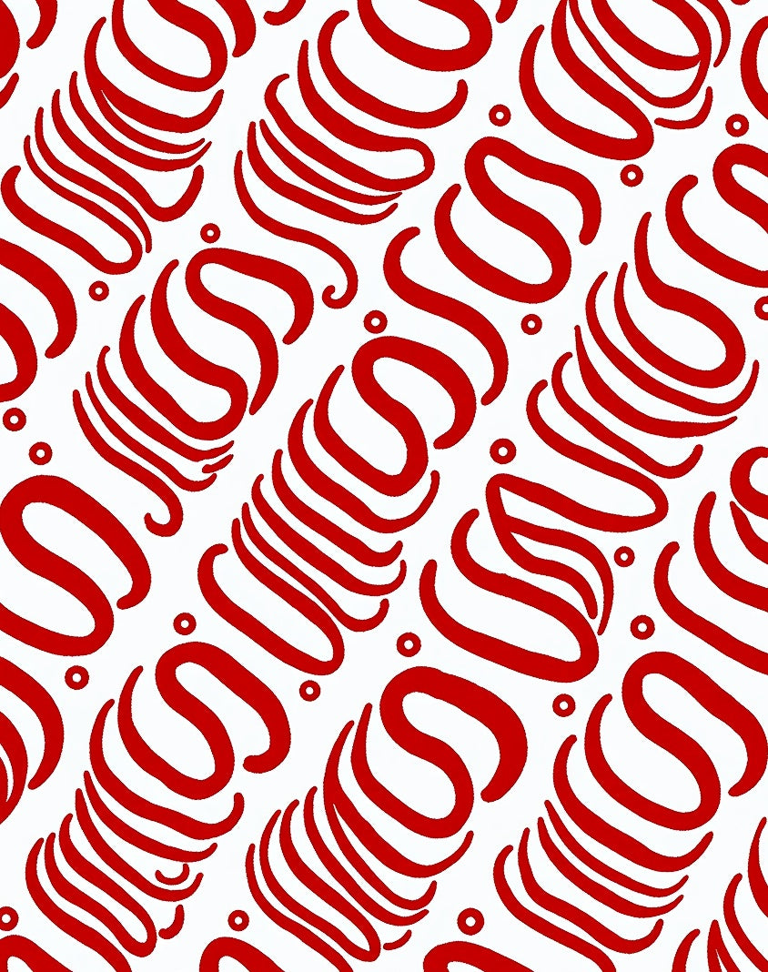 Crimson Swirl Organic Ribbon Rug