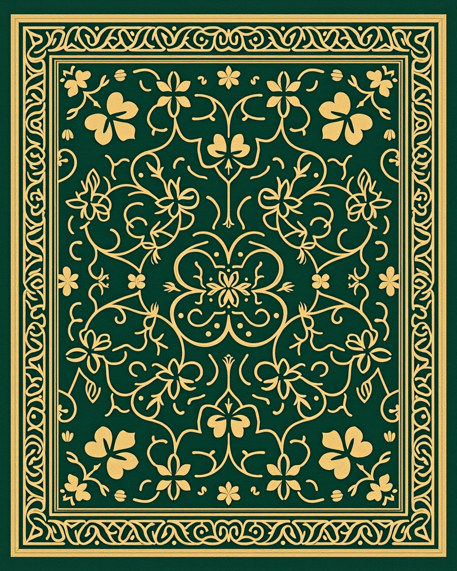 Emerald Gold Floral Medallion Rug