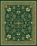 Emerald Gold Floral Medallion Rug