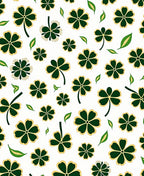 Lucky Clover Leaves Gold Accented Rug