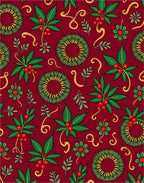 Deep Red Holly Berry Wreath Rug