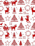 Red Festive Christmas Characters Stars Rug