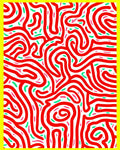 Abstract Red Winding Lines Rug