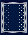 Navy White Star Border Medallion Rug