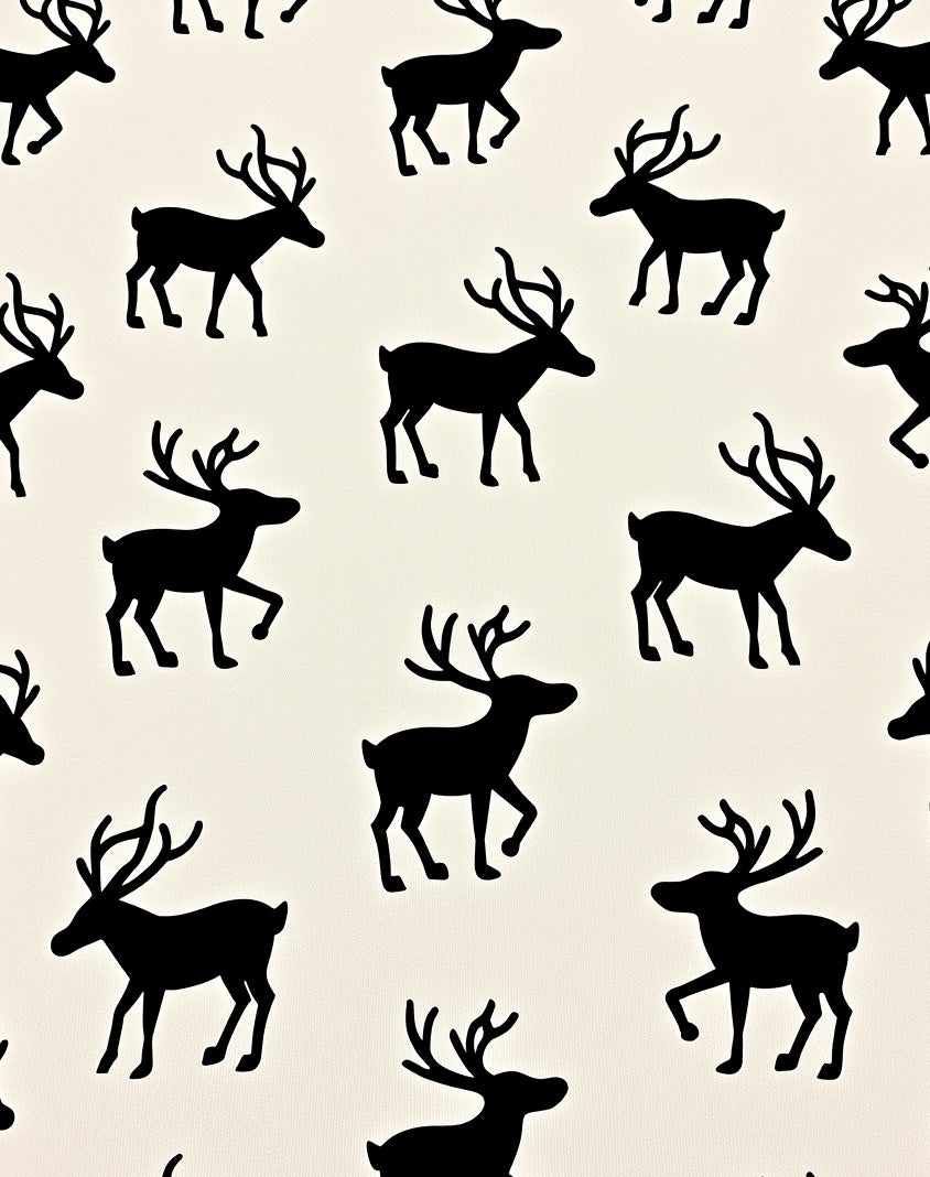 Black Stag All-Over Silhouette Rug