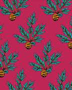 Emerald Fern Tiger Fruit Magenta Rug