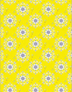 Golden Yellow Snowflake Tile Rug