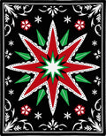 Bold Red Starburst Festive Ornament Rug