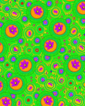 Vibrant green floral medallions Rug