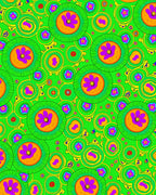 Vibrant green floral medallions Rug