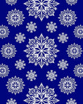 White Snowflake Medallion Cobalt Blue Rug