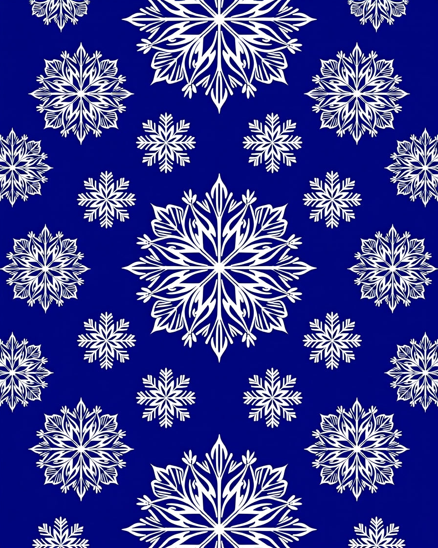 White Snowflake Medallion Cobalt Blue Rug