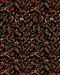 Warm Amber Red Floral Sprig Rug