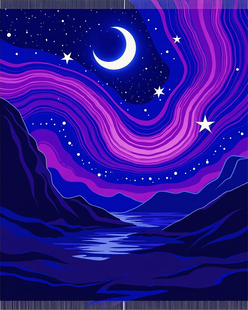 Cosmic Purple Night Sky Swirl Rug