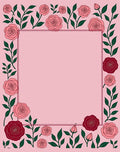 Pink Rose Vine Border Rug