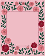 Pink Rose Vine Border Rug