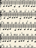 Musical Score Black Notes Beige Rug