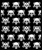 White Skulls Black Background Repeat Rug