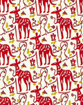 Red Animal And Abstract Forms Rug