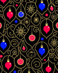 Crimson Blue Festive Ornament Swirl Rug