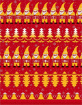 Red Yellow Gnome Snowflake Christmas Trees Rug