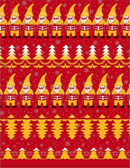 Red Yellow Gnome Snowflake Christmas Trees Rug