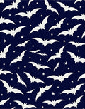 Navy Blue Flying Bats Starry Night Rug