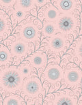 Soft Pink Floral Vine Medallion Rug