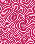 Vibrant Crimson Swirl Flow Rug