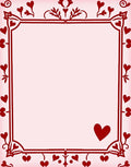 Crimson Heart Border Vintage Romance Rug