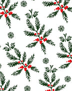 Green Evergreen Berry Sprig Cluster Rug