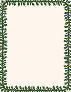 Green Leaf Vine Border Rug