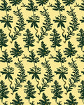 Dark Green Fern Botanical Background Rug