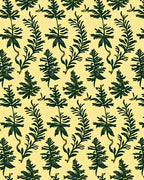 Dark Green Fern Botanical Background Rug