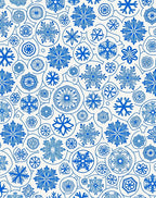 Blue Snowflake Medallion Collage Rug