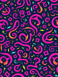 Abstract Pink Swirls Yellow Accents Rug
