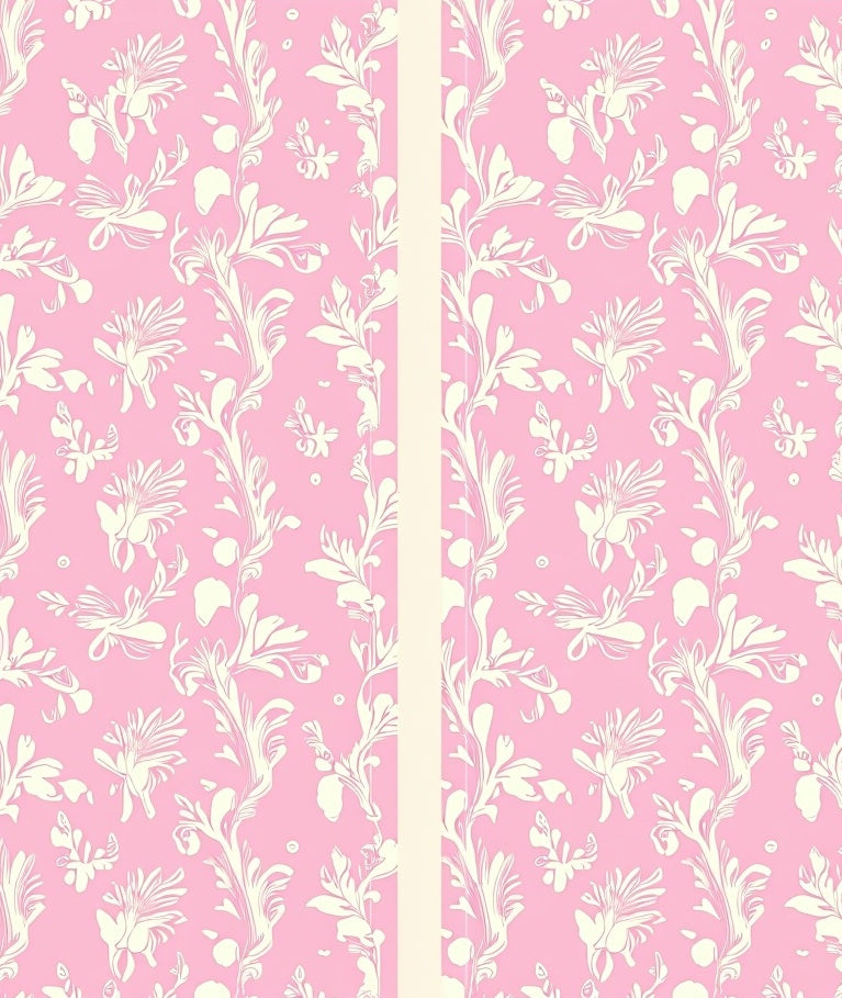 Blush Pink Floral Vine Garden Rug