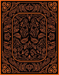 Bold Orange Organic Scrollwork Medallion Rug