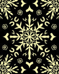 Golden Snowflake Black Lace Rug