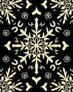 Golden Snowflake Black Lace Rug