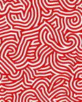 Bold Red Abstract Swirl Ribbons Rug