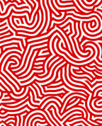 Bold Red Abstract Swirl Ribbons Rug
