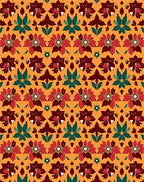 Vibrant Red Teal Floral Medallion Rug
