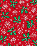 Red Holly Snowflake Christmas Celebration Rug