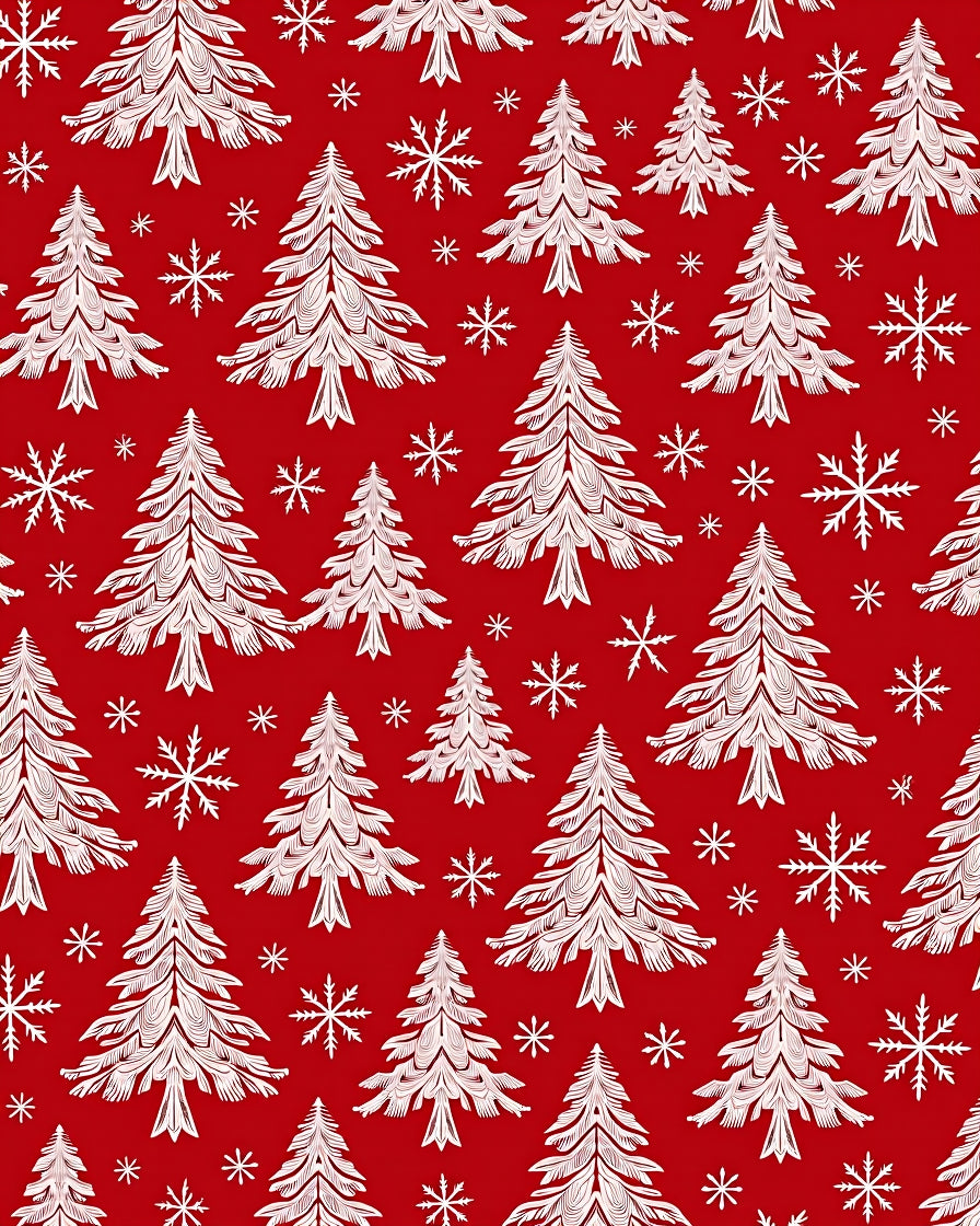Winter Forest Red Snowflakes Rug